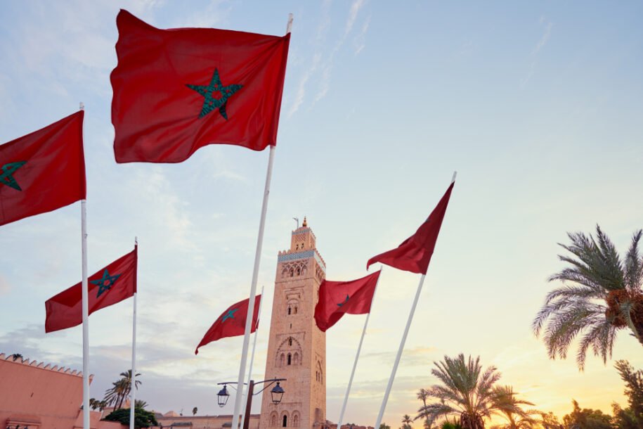 The red flag of morocco