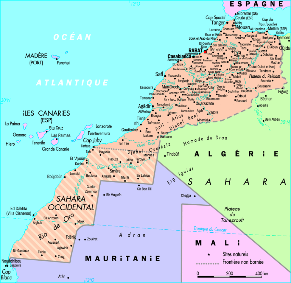 países cercanos a Marruecos